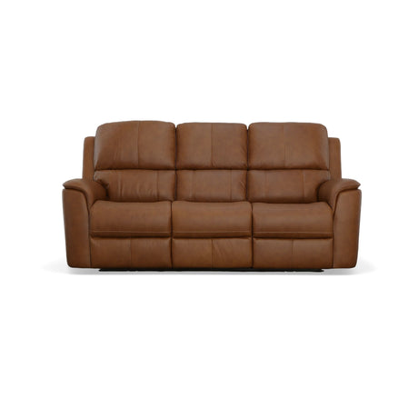 Henry Power Reclining Sofa With Power Headrests & Lumbar - Caramel | Flexsteel