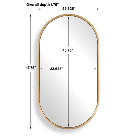 Torrado Oval Mirror Brass - Gold by Uttermost - View 7