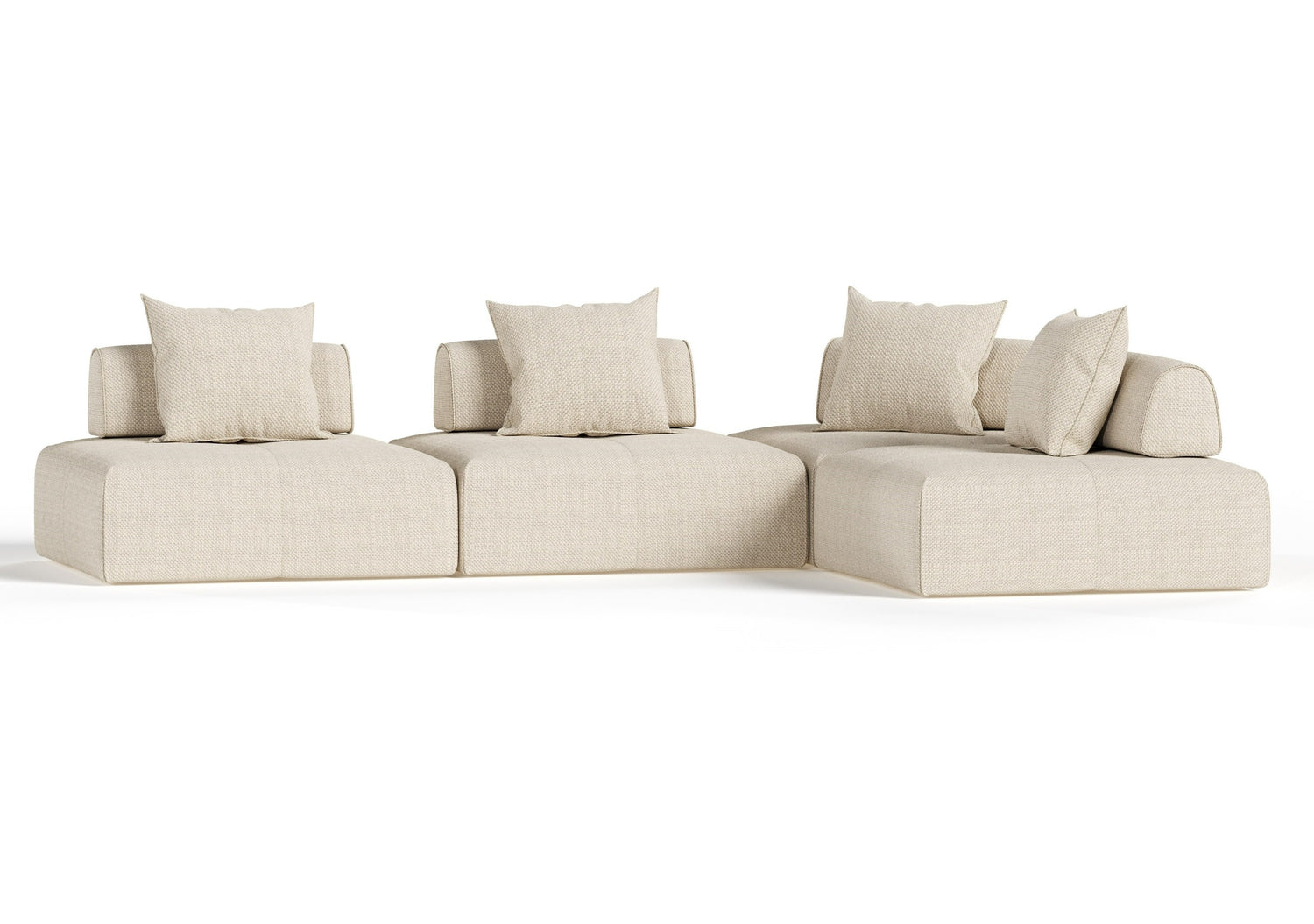 Mondo - Modern Modular Beige Fabric Sectional Sofa-4-Piece Sectional - View Image 1