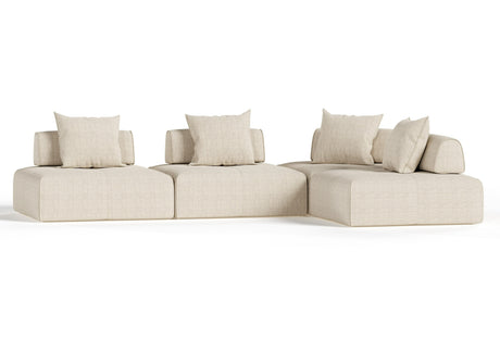 Mondo - Modern Modular Beige Fabric Sectional Sofa-4-Piece Sectional - View Image 1