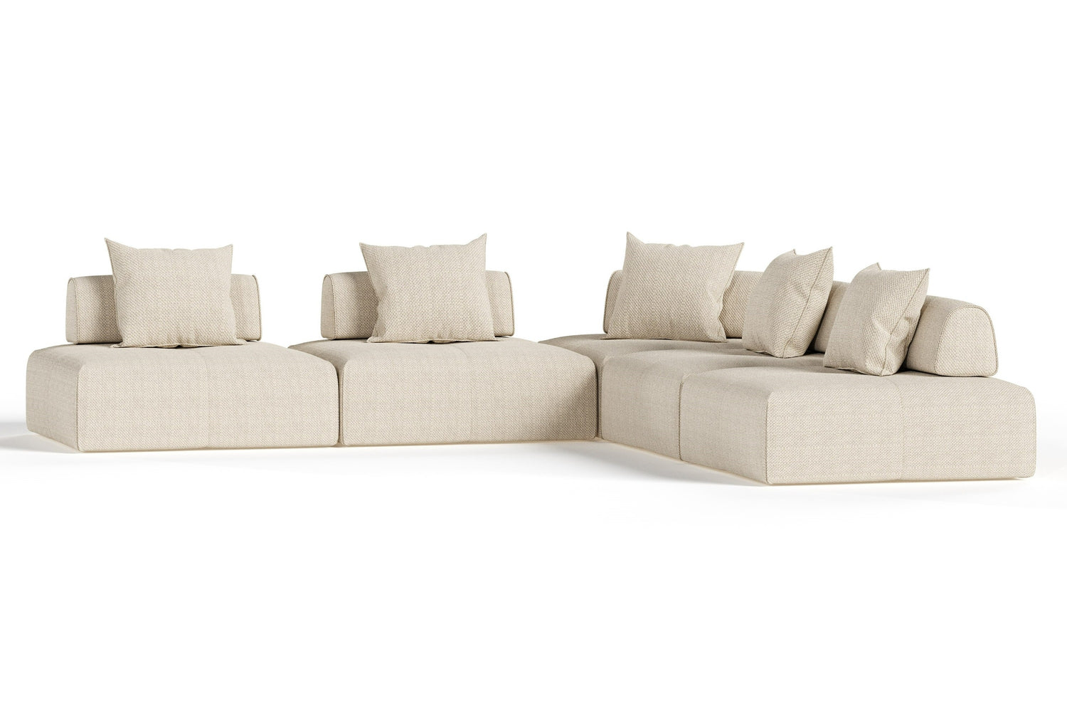 Mondo - Modern Modular Beige Fabric Sectional Sofa-5-Piece Sectional - View Image 1