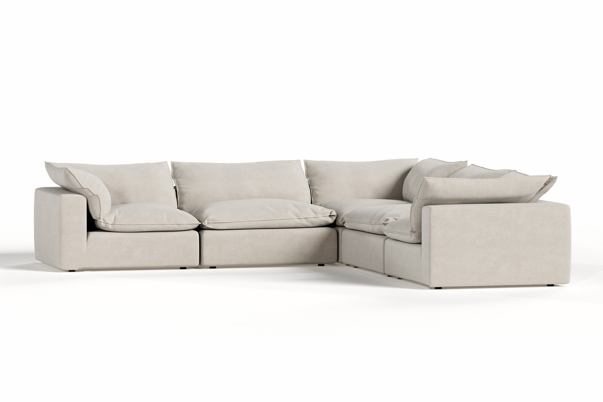 Garman - Modern Light Grey Modular Sectional Sofa-5-Piece Sectional - View Image 1
