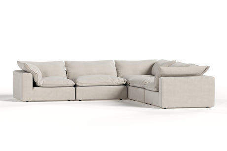 Garman - Modern Light Grey Modular Sectional Sofa-5-Piece Sectional - View Image 1