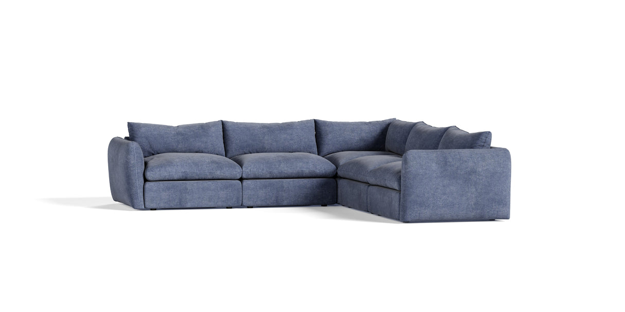 Kinsey - Modern Blue Fabric Modular Sectional Sofa-5-Piece Sectional - View Image 1