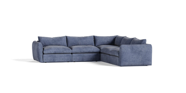 Kinsey - Modern Blue Fabric Modular Sectional Sofa-5-Piece Sectional - View Image 1