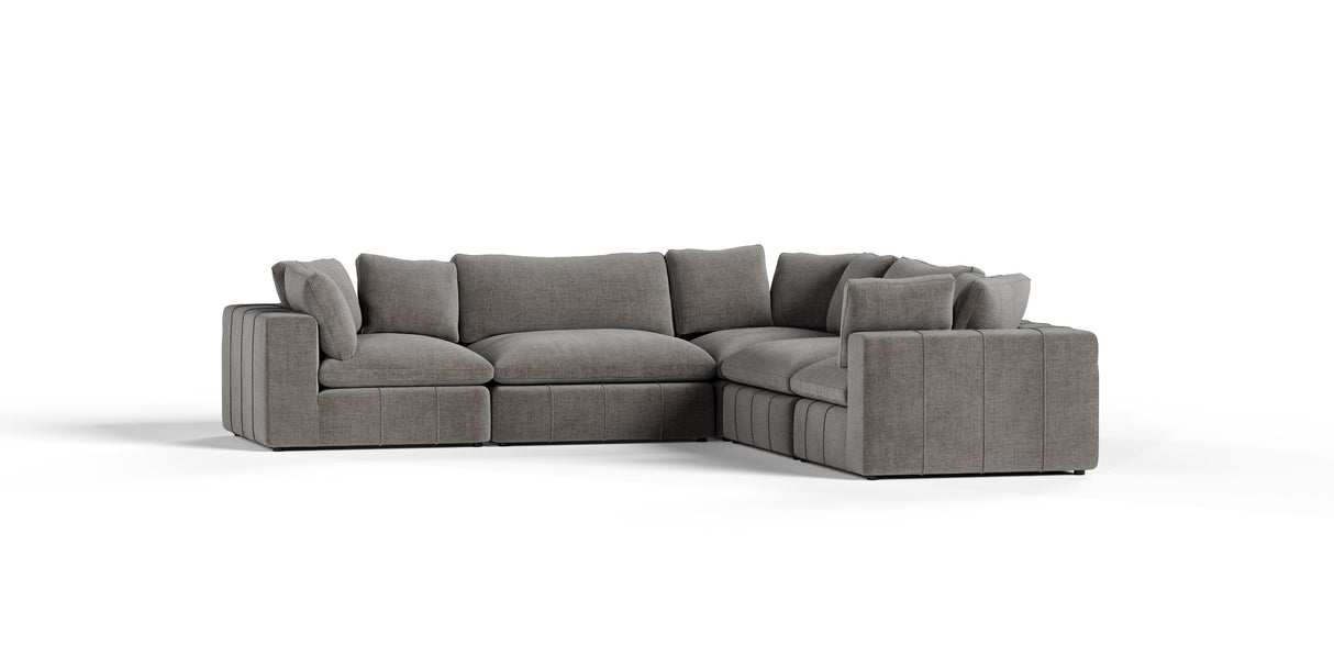 Vicki - Modern Grey Fabric Modular Sectional Sofa-5-Piece Sectional - View Image 1
