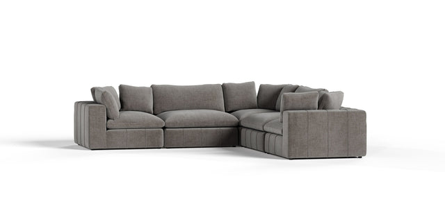 Vicki - Modern Grey Fabric Modular Sectional Sofa-5-Piece Sectional - View Image 1