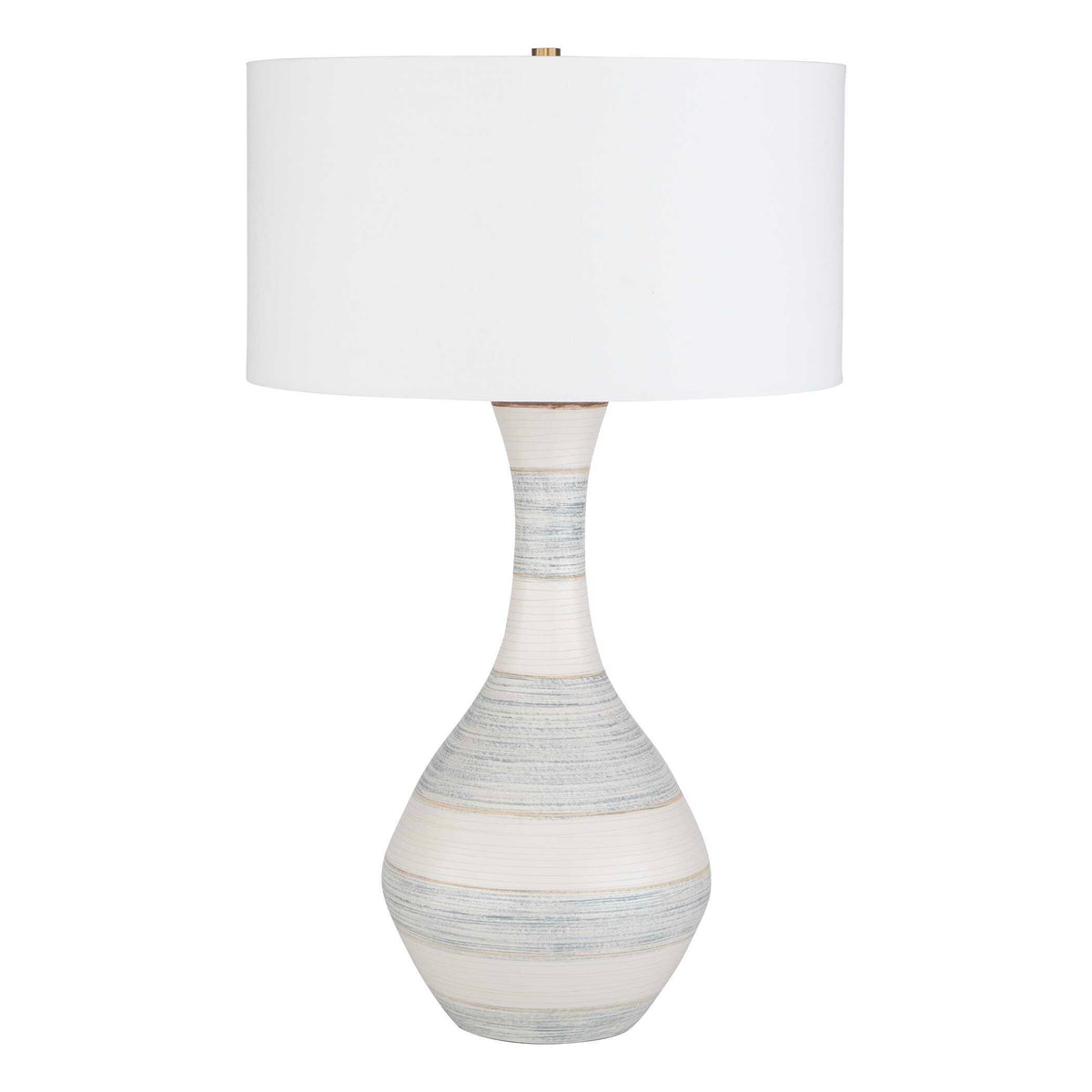 Potter Table Lamp Striped Ivory Blue - White by Uttermost - View 4
