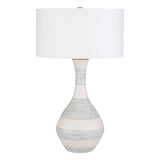 Potter Table Lamp Striped Ivory Blue - White by Uttermost - View 4