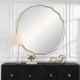 Aneta Large Round Mirror - Gold by Uttermost - View 5