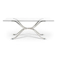Modrest Adderley Modern Stainless Steel w/ Glass Top Dining Table