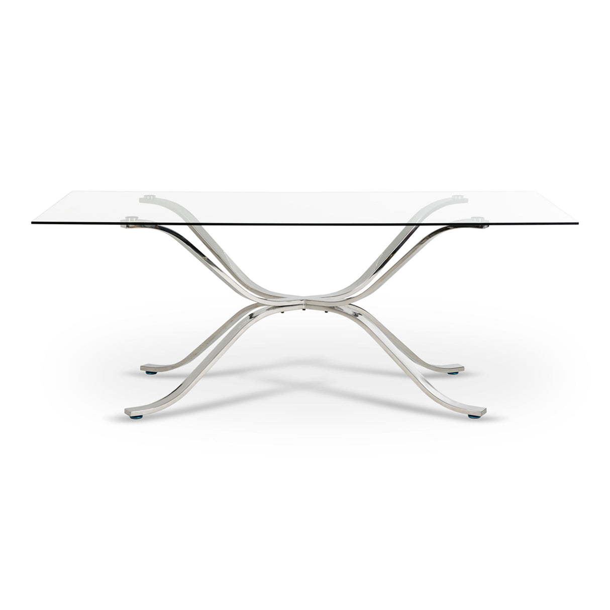 Modrest Adderley Modern Stainless Steel w/ Glass Top Dining Table