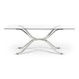 Modrest Adderley Modern Stainless Steel w/ Glass Top Dining Table