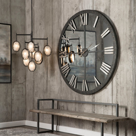 Amelie Large Wall Clock - Bronze / Silver by Uttermost - View 2