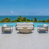 Borneo Outdoor Sofa Brown / Oyster White - White / Dark Brown by Uttermost - View 2