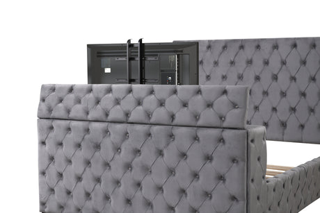 Encore Modern Style Tufted and Upholstered Queen 4PC Bedroom set made with wood in Gray(CA INVENTORY) - sold by Home Elegance USA