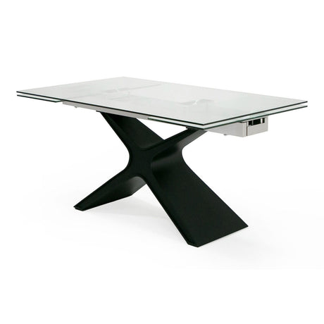 Modrest Adler - Modern Black Glass Extendable 63"/94.5" Dining Table