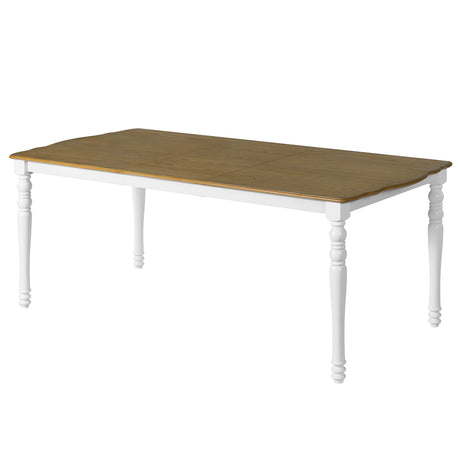 7-Piece Dining Table Set, 60inch to 78inch Extendable Wood Dining Table with Removable Leaf, Kitchen Table Set with 6 Upholstered Side Chair, Dining Table Set for 6 - sold by Home Elegance USA