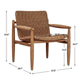 Sumba Golden Flax Outdoor Lounge Chair - Light Brown by Uttermost - View 8