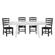 Modern Contemporary Black White 5pc Dining Set Table and 4 Side Chairs Set Wooden Kitchen Dining Furniture Casual Style - sold by Home Elegance USA