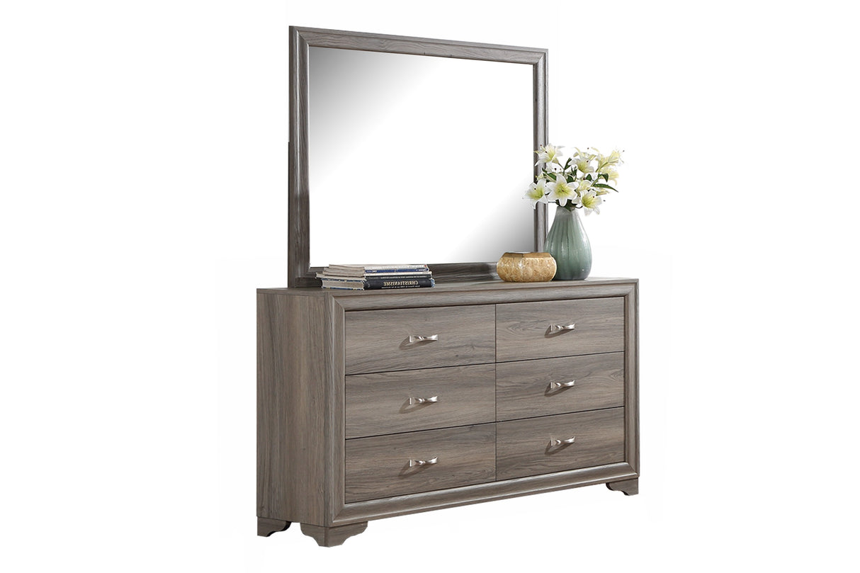 Modern Style 1pc Wooden Dresser Gold Handles Unique Legs Natural Finish Bedroom Furniture