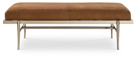 Melange Tobin Cocktail Ottoman - Light Brown by Hooker Furniture - View 4