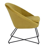 Accent Chair Armchair Fashion Velvet Fabric Upholstery Accent Chairs for Living Room Bedroom,Yellow - Home Elegance USA
