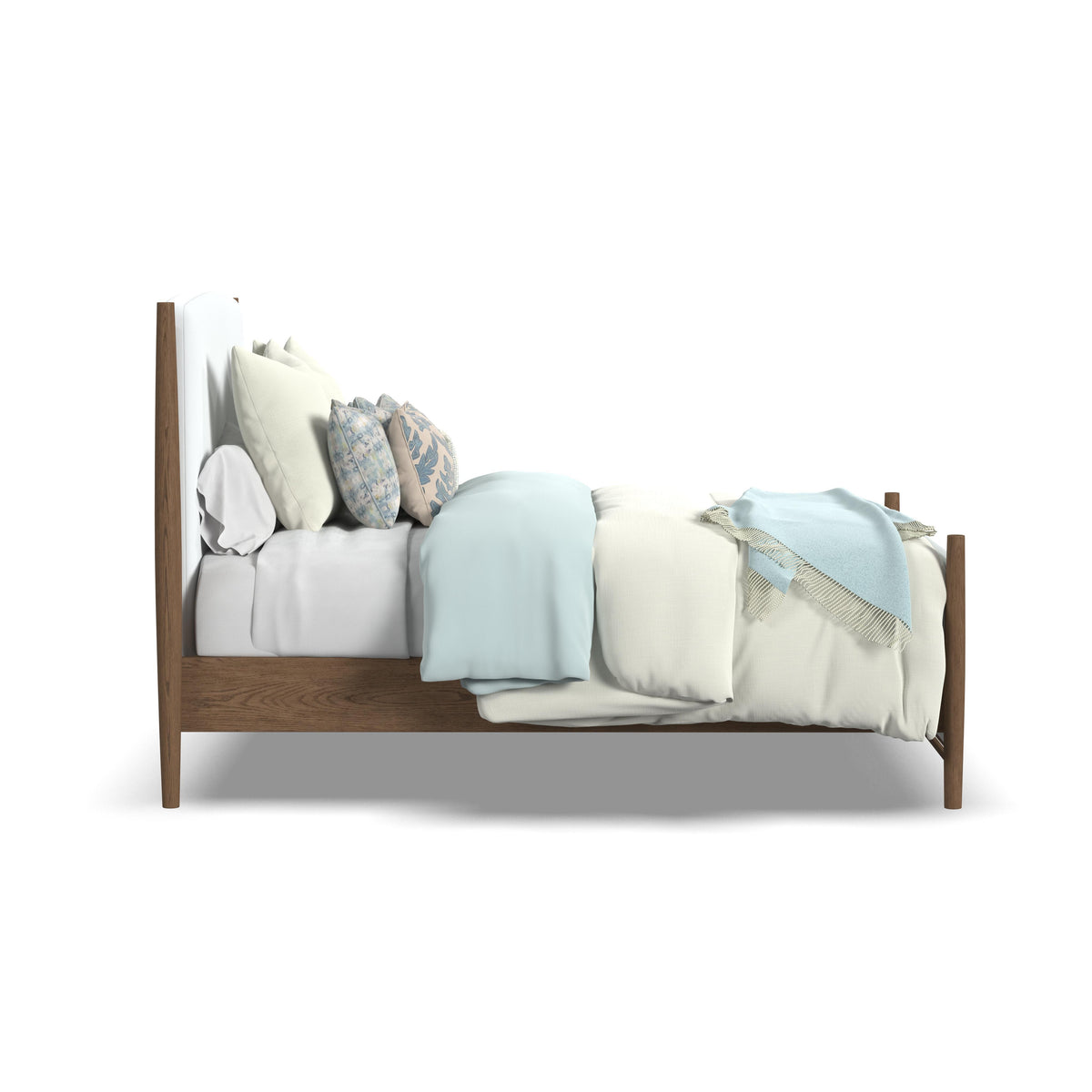 Verona Queen Upholstered Bed - White / Light Brown | Flexsteel