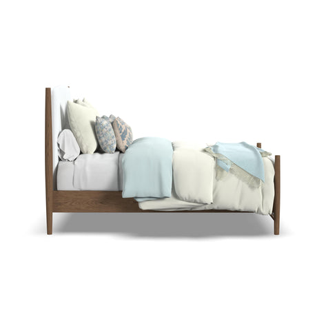 Verona Queen Upholstered Bed - White / Light Brown | Flexsteel