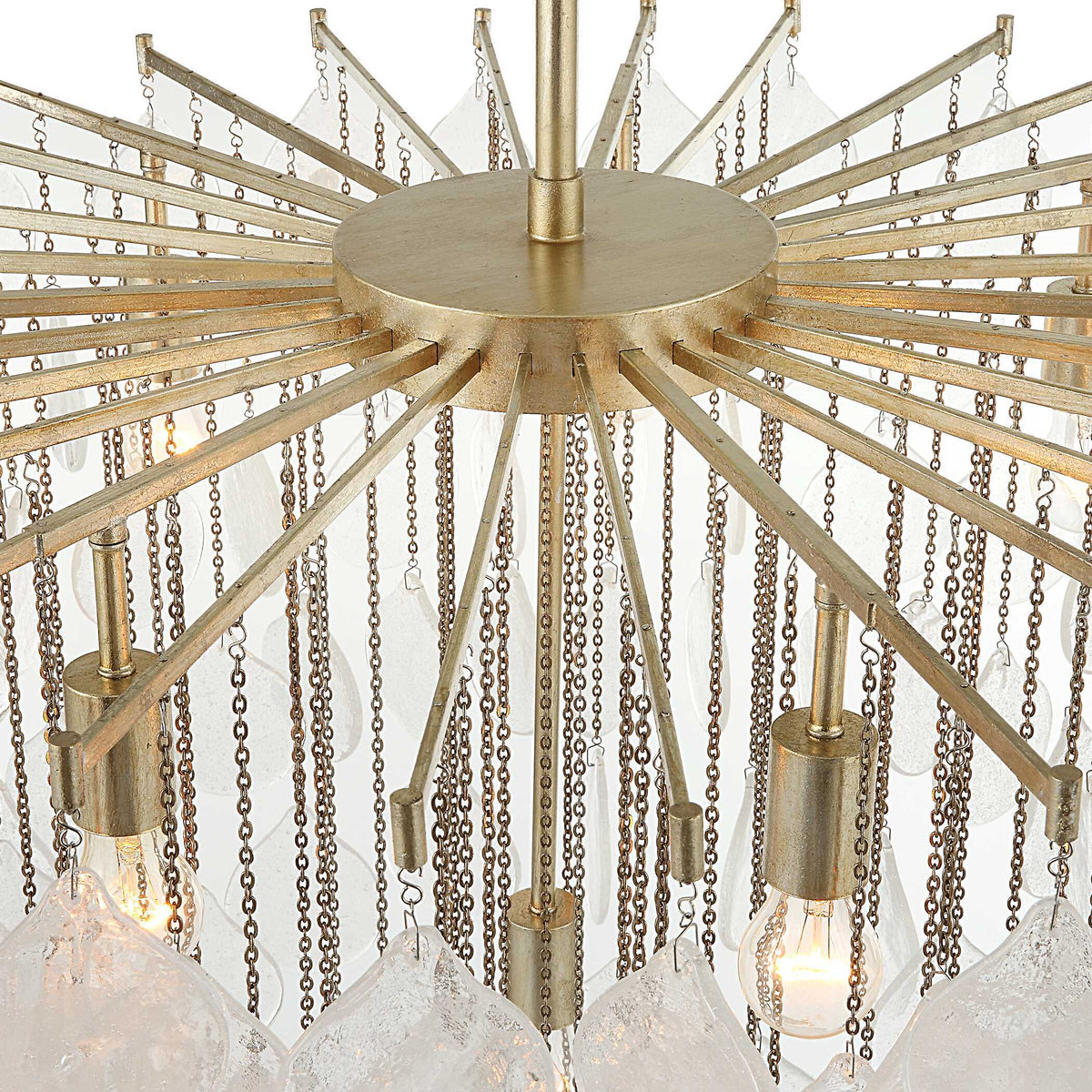 Goccia 8 Light Tear Drop Glass Pendant - Gold by Uttermost - View 6