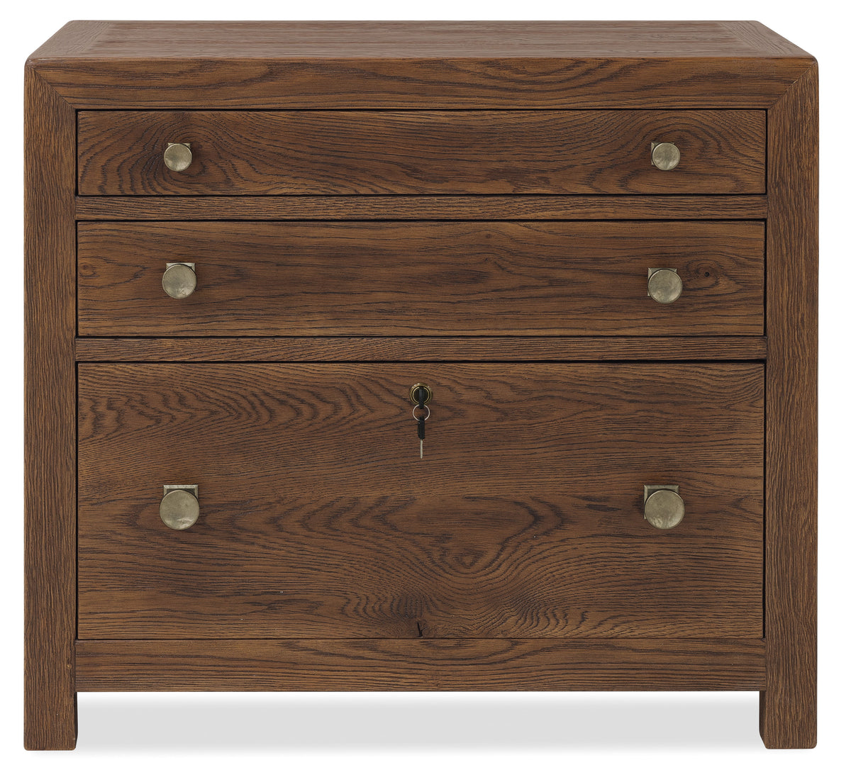 Driftwood Three Drawer Chest Worn Saddle - Dark Brown by Hooker Furniture - View 2