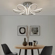 6  Petal Flower Dimmable LED Flush Mount Lamp // Chrome  | Finesse - Home Elegance USA