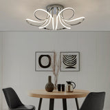 6  Petal Flower Dimmable LED Flush Mount Lamp // Chrome  | Finesse - Home Elegance USA