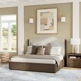 Athens King Upholstered Storage Bed - Dark Brown | Flexsteel
