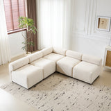 Evelyn 83 in.5-Piece V Shaped Modular Free Combination Sectional Chenille Sofa Couch for Living Rooms