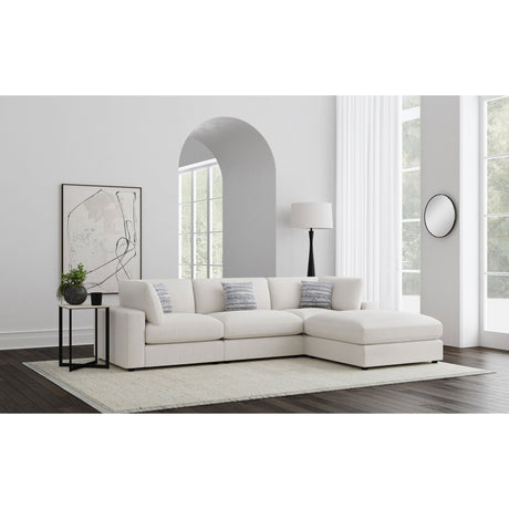 Rhette Beige 4-piece Upholstered Sectional with Ottoman - sold by Home Elegance USA