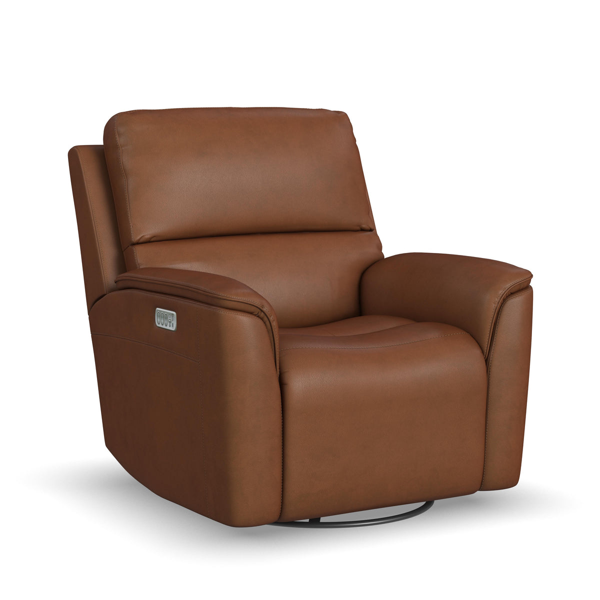 Henry Power Swivel Gliding Recliner With Power Headrest, Lumbar, Heat & Massage - Caramel | Flexsteel