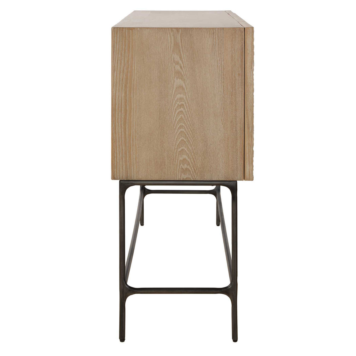 Lunar 4 Door Elm Wood Cabinet - Light Brown by Uttermost - View 5