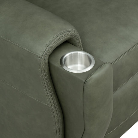 Felix Power Recliner With Power Headrest, Lumbar, Heat & Massage - Forest Green | Flexsteel
