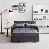 55.5" Twins Pull Out Sofa Bed Grey Velvet - W1097104077 - image - 6