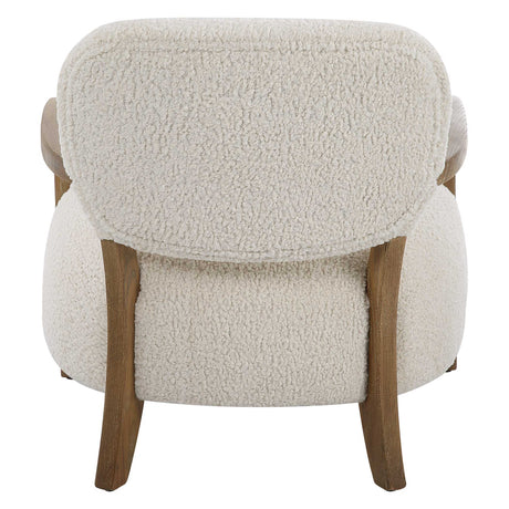 Telluride Natural Shearling Accent Chair - Beige / Dark Brown by Uttermost - View 6