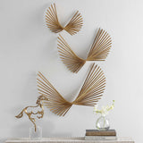 Coreograph Antique Wall Decor (Set of 3) - Gold by Uttermost - View 2