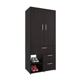 Armoire 70.90' H, 2 Doors, 3 Drawers, 2 Shelves, 6 Legs, Black Wengue - Bedroom - sold by Home Elegance USA