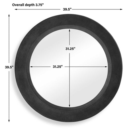 Montgomery Round Mirror - Black by Uttermost - View 6