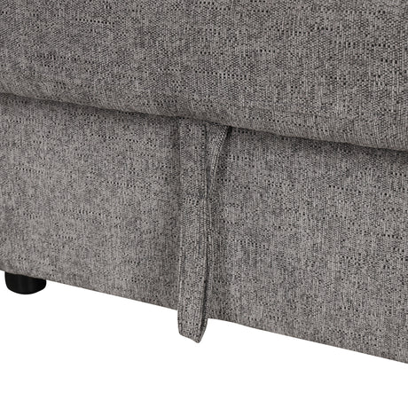 U-shaped Sectional Sofa Pull out Sofa Bed with USB Ports, Power Sockets, Storage Chaise, Light Gray Chenille, 108.6' - sold by Home Elegance USA