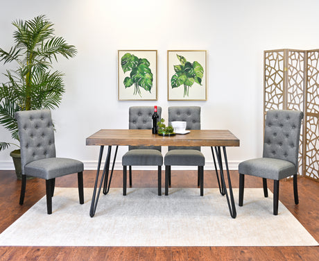 Ashford 5-Piece Dining Set, Hairpin Dining Table with 4 Chairs, 4 Color Options - sold by Home Elegance USA