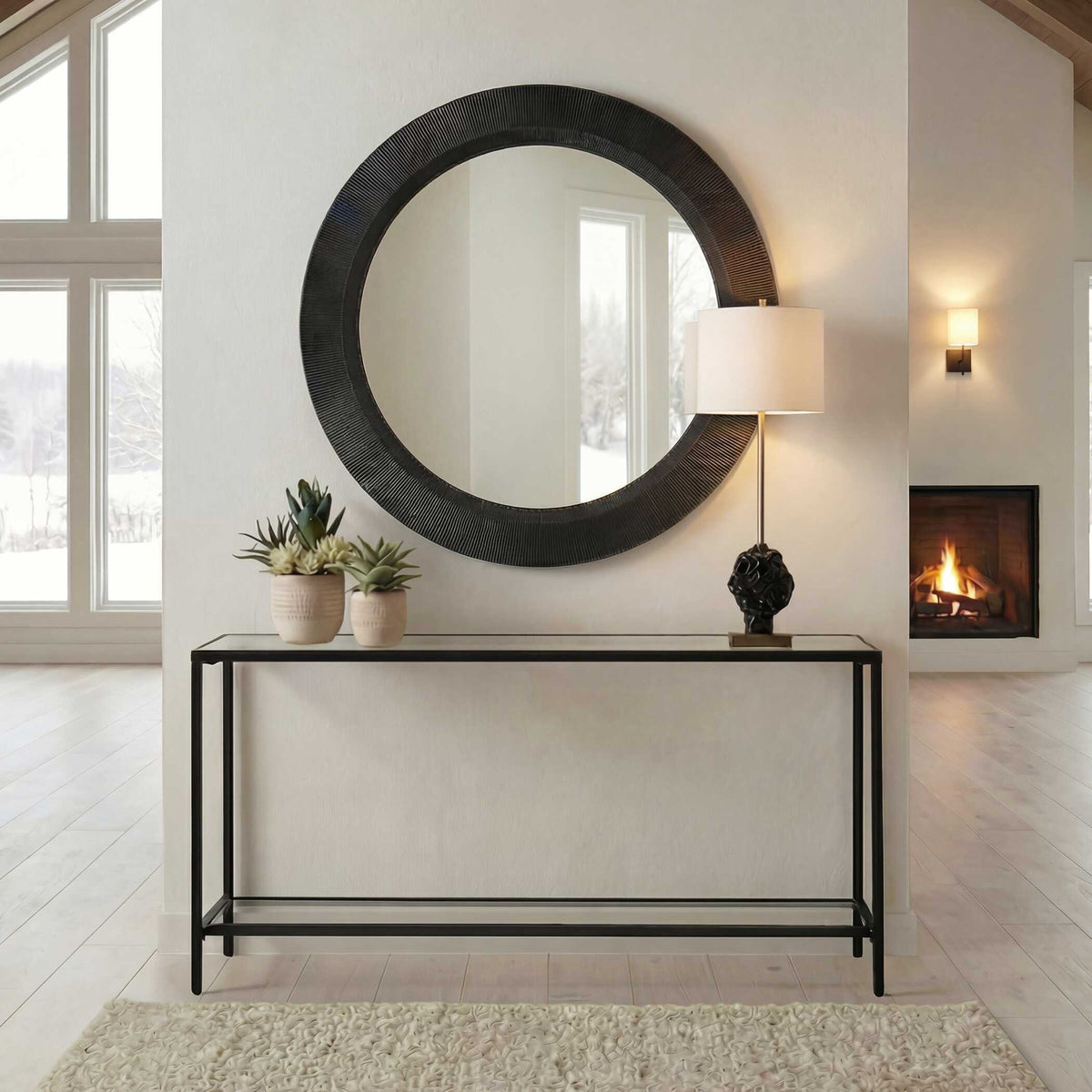 Montgomery Round Mirror - Black by Uttermost - View 2