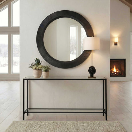 Montgomery Round Mirror - Black by Uttermost - View 2