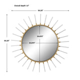 Oracle Round Starburst Mirror - Silver / Yellow by Uttermost - View 7