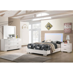 Dulcey White High Gloss 4-piece Full Bedroom Set - sold by Home Elegance USA